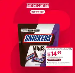 Lojas Americanas chocolate snickers variedades oferta