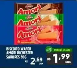 Rede Parceria Biscoito wafer amori richester sabores 80g oferta