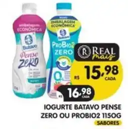 Supermercados Real Iogurte batavo pense zero ou probio2 oferta