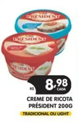 Supermercados Real Creme de ricota président oferta