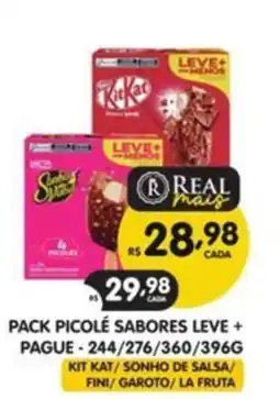 Supermercados Real Pack picolé sabores leve + pague oferta