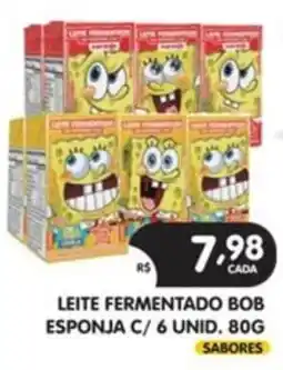 Supermercados Real Leite fermentado bob esponja c/ 6 unid. oferta