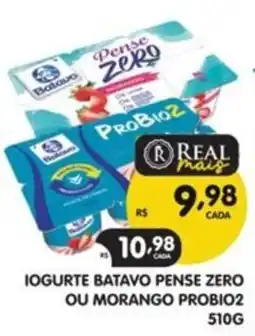 Supermercados Real Iogurte batavo pense zero ou morango probio2 oferta