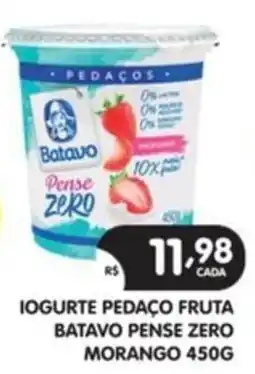 Supermercados Real Iogurte pedaço fruta batavo pense zero morango oferta