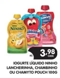 Supermercados Real Iogurte líquido ninho lancheirinha, chambinho ou chamyto pouch oferta