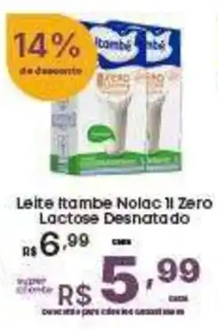Super Lagoa Leite itambe Nolac il Zero Lactose Desnatado oferta