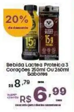 Super Lagoa Bebida Lactea Proteica 3 Corações oferta