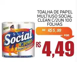 Economart Atacadista toalha de papel multiuso social clean c/2un 100 folhas oferta