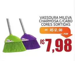 Economart Atacadista Vassoura mileva charmosa c/cabo cores sortidas oferta
