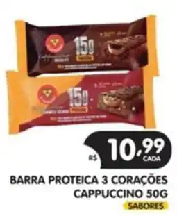Supermercados Real barra proteica 3 corações oferta