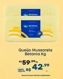 Super Lagoa Queijo Mussarela Betania Kg oferta