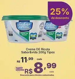 Super Lagoa Creme de ricota sabor&vida tipos oferta
