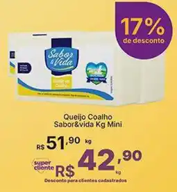 Super Lagoa Queijo Coalho Sabor&vida Kg Mini oferta