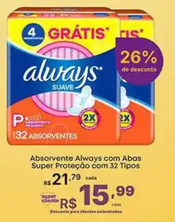 Super Lagoa Absorvente always suave oferta