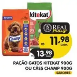 Supermercados Real Ração gatos kitekat ou cães champ oferta