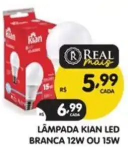 Supermercados Real Lâmpada kian led branca 12w ou 15w oferta