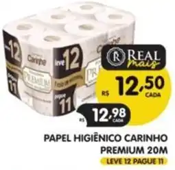 Supermercados Real Papel higiênico carinho premium 20m oferta