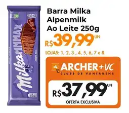 Supermercados Archer Barra Milka Alpenmilk Ao Leite oferta