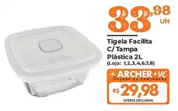 Supermercados Archer Tigela Facilita C/ Tampa Plástica oferta