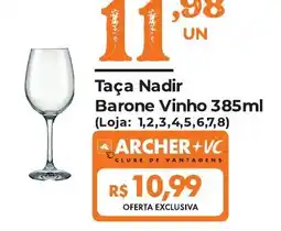 Supermercados Archer Taça Nadir Barone Vinho oferta