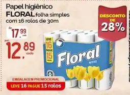 Cometa Supermercados Papel higienico floral folha simples oferta