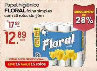 Cometa Supermercados Papel higienico floral folha simples oferta