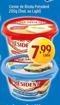 Supermercados Guanabara Creme de Ricota President oferta