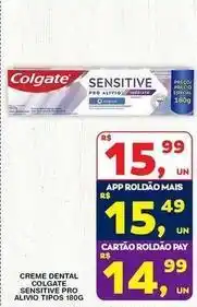 Roldão Colgate - creme dental sensitive pro alivo oferta