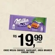 DB Supermercados Milka - choc cherry, hazelnut, oreo branco cream 100g oferta