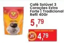 Federzoni Supermercados Café Solúvel 3 Corações Extra Forte 1 Tradicional oferta