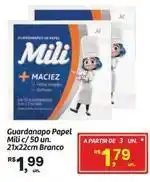 Fort Atacadista Mili - guardanapo papel c/50 un. 21x22cm branco oferta