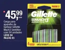 Frangolândia Carga para aparelho de barbear gillette mach3 sentitive oferta