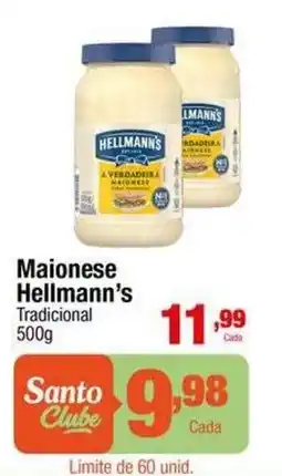 Santo Supermercados Maionese hellmann's tradicional oferta