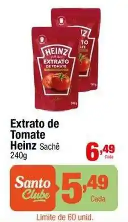 Santo Supermercados Extrato de Tomate Heinz Sachê oferta