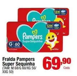 Santo Supermercados Fralda Pampers Super Sequinha oferta