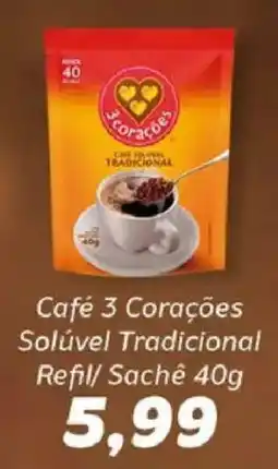 Supermercados Tauste Café 3 Corações Solúvel Tradicional oferta