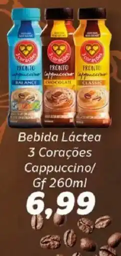 Supermercados Tauste Bebida Láctea 3 Corações Cappuccino oferta
