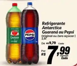 Stok Center Refrigerante Antarctica Guaraná ou Pepsi Original ou Zero açúcar oferta