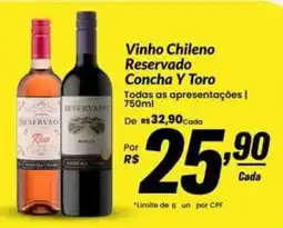 Stok Center Vinho Chileno Reservado Concha Y Toro oferta
