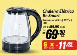 Stok Center Chaleira Elétrica Be Smart Jarra de vidro oferta