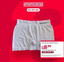 Lojas Americanas cueca boxer poliéster basic+ oferta