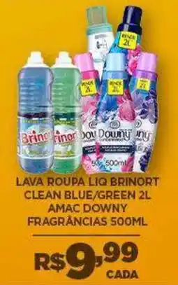 DB Supermercados Lava roupa liq brinort clean blue/green 2l amac downy fragrâncias 500ml oferta