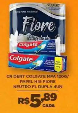 DB Supermercados Cr dent colgate mpa 120g/ papel hig fiore neutro fl dupla 4un oferta