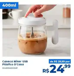 Casa Freitas Caneca Mixer USB Plástico D'Casa oferta