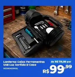 Casa Freitas Lanterna Caixa Ferramentas USB Luz Sortida D Casa oferta