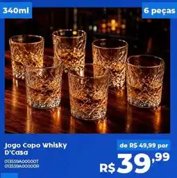 Casa Freitas Jogo Copo Whisky D'Casa oferta