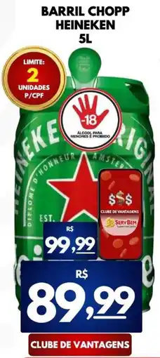 ServBem Barril chopp heineken oferta