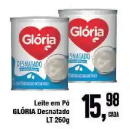 Redeconomia Leite em Pó Glória Desnatado oferta