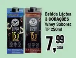 Redeconomia Bebida Láctea 3 Corações Whey Sabores oferta