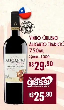 Giassi Supermercados Vinho chileno alicanto tradicional oferta